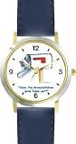 Grandpa Cat Hidding in Mail Box - Cat Cartoon or Comic - JP Animal - WATCHBUDDY® DELUXE TWO-TONE THEME WATCH - Arabic Numbers - Blue Leather Strap-Size-Children's Size-Small ( Boy's Size & Girl's Size )