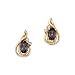 14K Yellow Gold 0.04 ct. Diamond and 7/8 ct. Oval Shaped Mystic Topaz Earrings