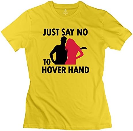 TGRJ Women's T Shirts - Funny Hover Hand T Shirt Yellow Size XS