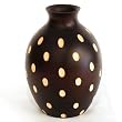 Handmade Jar Style Lacquered Mango Wood Flower / Bud Vase With Etched Detail (Thailand)