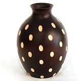 EXP Handmade Jar Style Lacquered Mango Wood Flower / Bud Vase With Etched Detail (Thailand)