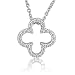 Sterling Silver 4 Leaf Clover Diamond Pendant Necklace (HI, I, 0.20 carat)