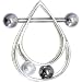Sterling Silver 925 Synthetic Pearl 3-D Nipple Ring