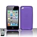 Semi-Transparent Lavender Purple Checker Premium TPU Protector Skin Cover for Apple iPod Touch 4th Generation (include Free 5.5 inch Nu Style Light Green Phone Cleaning Cloth)