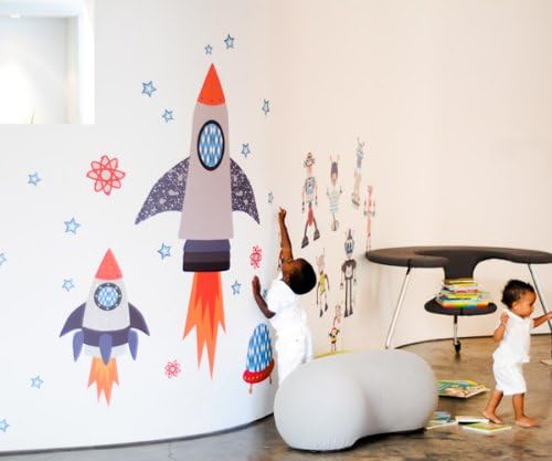 Pop and Lolli Starry Sky Space Rockets Wall Stickers