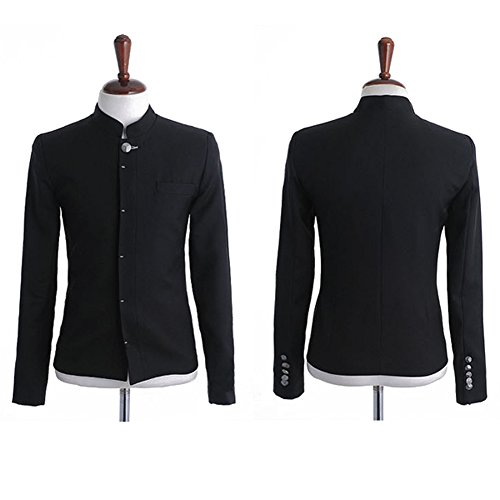 ROPALIA Fashion Men Slim Fitted Button Front Blazer Suit Long Sleeve Coat