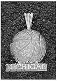 Logo Art Michigan Wolverines Sterling Silver Basketball Pendant