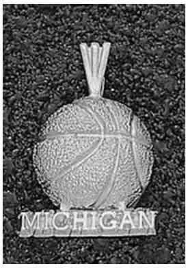Logo Art Michigan Wolverines Sterling Silver Basketball Pendant