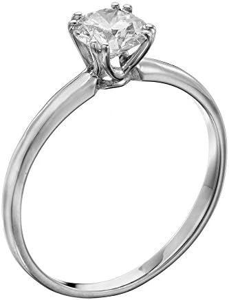 IGI Certified 14k yellow-gold Round Cut Diamond Engagement Ring (0.30 cttw, G Color, SI3 Clarity)