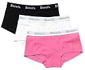 Bench Womens Three Pair Pack Nos Hipster Briefs Black/Pink/White
