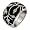 Eve's Addiction Sterling Silver Vine Design Black Enamel Ring, 5