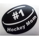 #1 Hockey Mom Hockey Puck Black Vinyl Decal Sticker NEW by tiggersmall
