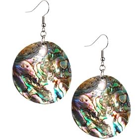 Round Abalone Shell Earrings