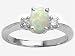 0.95 cts Genuine 8x6 Oval Opal Engagement Ring - 14kt White or Yellow Gold