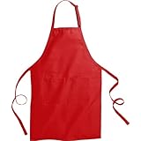 Fiumara Apparel Butcher Apron-Red with 2 pockets 34" Length by 23" Wide