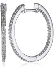 Womens 10k Gold Diamond Inside and Out Hoop Earrings (1/4 cttw, I-J Color, I2 Clarity)