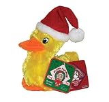 Babble Buddies Holiday Duck Dog Toy - Small - Lemon