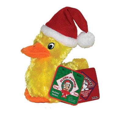 More image Babble Buddies Holiday Duck Dog Toy - Small - Lemon