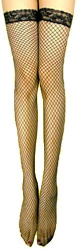 Miss Women's Lace Top Fish Net Stockings 21In/55CM Black