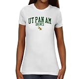 NCAA Texas Pan American Broncos Ladies Team Arch Slim Fit T-Shirt - White