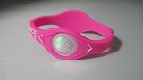 Power Balance Bracelet Wristband Pink w/ White Lettering, Size Small