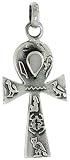 Sterling Silver 1 1/8 (28 mm) Ankh Pendant w/ Mother of Pearl