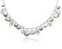 Sterling Silver, Freshwater Cultured Pearl, and Cubic Zirconia Necklace, 17"