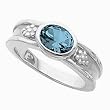 14K White Gold Aquamarine Ring
