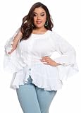 Ashley Stewart Womens Plus Size Textured Gauze Lurex Tunic
