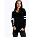 Lisingtool Women's Casual Loose Blouse Long Sleeve T-shirt (L, Black)