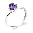 Sterling Silver 1.00 cts Oval Cut Amethyst Ring Size 7