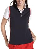IZOD Golf Women's Sleeveless Colorblock Zip Mock Shirt