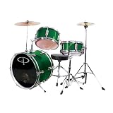 Musical Instruments : GP Percussion 3-pc. Complete Junior Drum Set - Metallic Forest Green