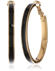 kate spade new york "Bar None" Black Hoop Earrings