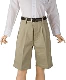 Boys Pleated Front Shorts w/ Hook and Eye Closure (2T - 20) by Universal School Uniforms. 7 colors!