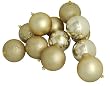 12ct Champagne Shatterproof 4-Finish Christmas Ball Ornaments 4" (100mm)
