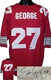 Eddie George Signed Ohio State Buckeyes Headmaster Red Jersey- George Hologram