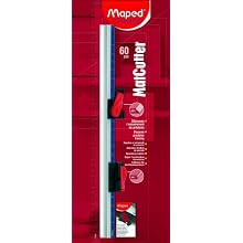Maped MatCutter High Precision Cutting System, 45 and 90 Degree Cutter Tools, 24 Inch Ruler, Gray/Red (172600)