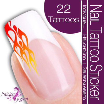 Nail Tattoo Sticker Flammen - vielfarbig Preisvergleich