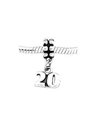 Sterling Silver Number 20 Dangle Bead Charm