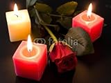 IMAGE OF Wallmonkeys Peel and Stick Wall Decals - Red Roses and Candles in the Night - 48