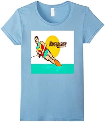 Women's Wake Board Man T-Shirt XL Baby Blue