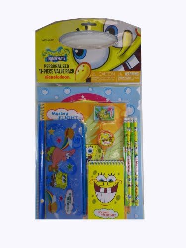 Spongebob Squarepants 11 Piece School Set - Childrens School Supplies Pack