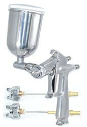 .8mm MINI GRAVITY FEED SPRAY GUN WITH .5mm & 1.0mm TIPS & Side Mounted CUP