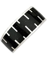 Versil Sterling Silver Black Resin and Sand Cuff Bracelet