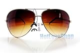 IMAGE OF HOTLOVE Premium Sunglasses UV400 Lens Technology - Unisex 6203 Metal Frame Fashion Aviator w Brown Gradient - Perfectly Match Everyday Apparel for Women & Men