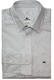 Lacoste Modern-Fit Long Sleeve Striped Button Down (3XL / EUR 46, Grey)