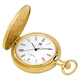 Charles Hubert 3841-GR Gold-Plated Mechanical Pocket Watch