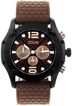 Swiss Hunter SH2468BKBR Black and Brown Textured Dial Sports watch