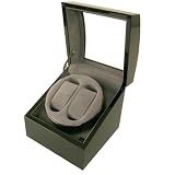 NEW Double Watch Winder For 2 Automatic Watch Built in IC Program Runs AC or Battery Operation Black Finish Gift Box